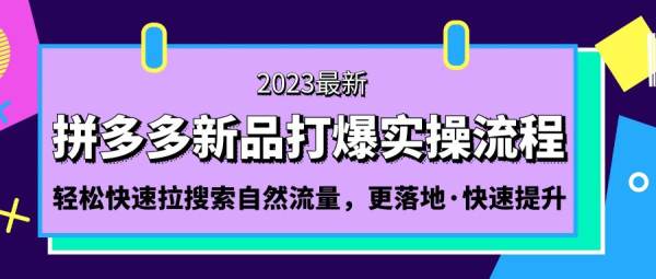 拼多多如何轻松快速拉搜索自然流量，更落地·快速提升