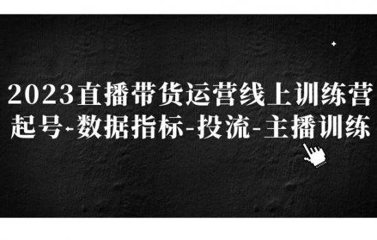 2023新直播带货起号运营，直播带货如何投流以及直播带货主播培训