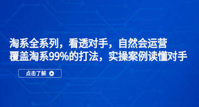 覆盖99%淘系系列打法教程，让你看清自己对手自然搞懂淘系运营