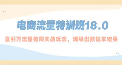 电商流量如何获取？通过现场数据结果实操让你直引W流量破局